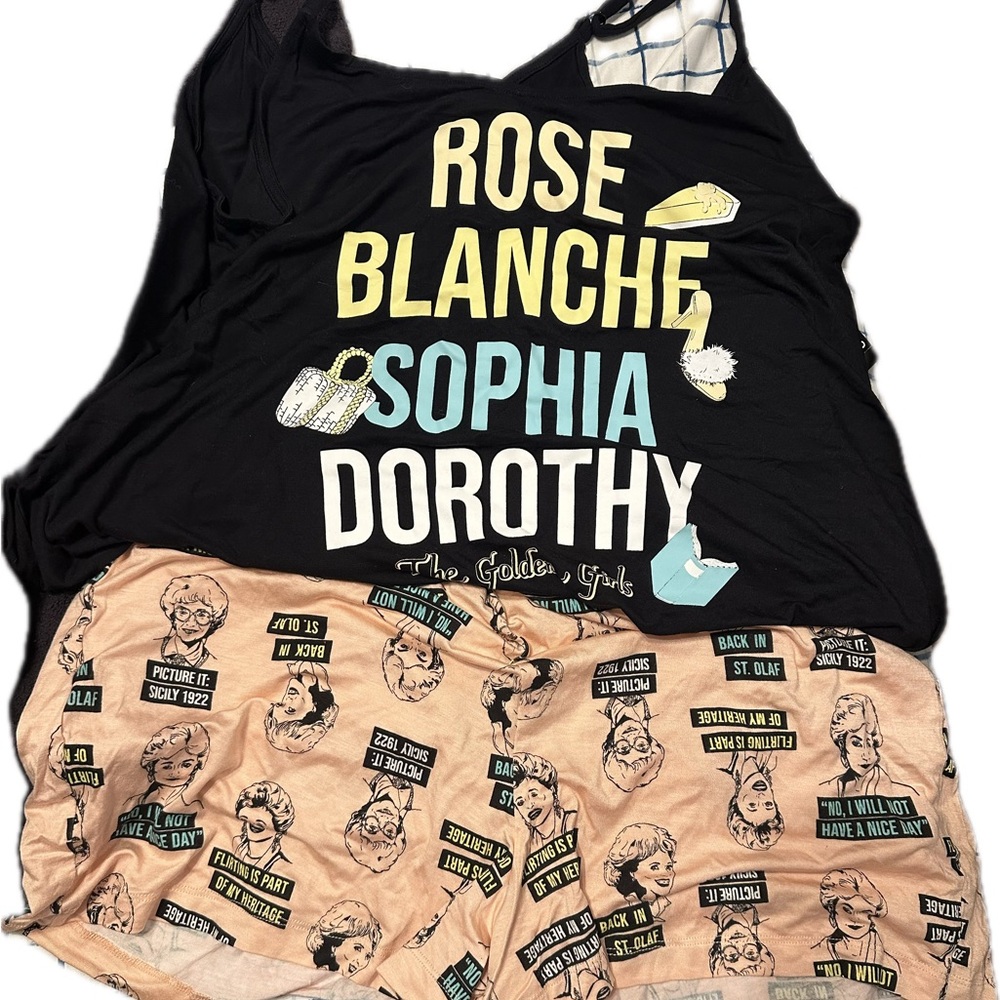 Torrid Black and Peach Golden Girls Pajama Set NWT